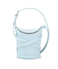 Alexander McQueen Mini The Curve Leather Bucket Bag Black -Alexander McQueen Elegant store unnamed file 2203