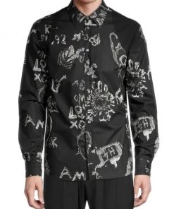 Alexander McQueen Doodle Button-Front Shirt For Men -Alexander McQueen Elegant store unnamed file 2223