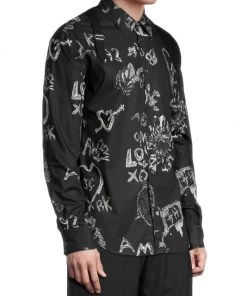 Alexander McQueen Doodle Button-Front Shirt For Men -Alexander McQueen Elegant store unnamed file 2224