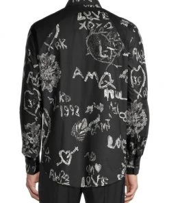 Alexander McQueen Doodle Button-Front Shirt For Men -Alexander McQueen Elegant store unnamed file 2225