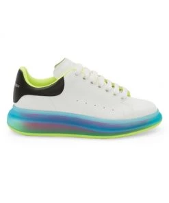 Alexander McQueen Transparent Pop Color Sole Sneakers For Men Black White