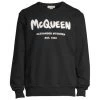 Alexander McQueen Graffiti Logo Crewneck Sweatshirt For Men Ink Black