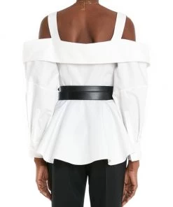 Alexander McQueen Cotton Deconstructed Peplum Top -Alexander McQueen Elegant store unnamed file 2288