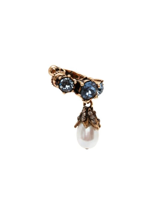 Alexander McQueen Goldtone & Crystal Pearl Earcuff 1 Alexander McQueen Goldtone & Crystal Pearl Earcuff