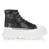 Alexander McQueen Treadslick High-Top Stamped Snake Boots For Men