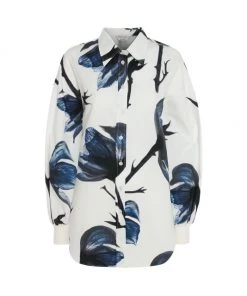 Alexander McQueen Silk Oversized Floral Shirt