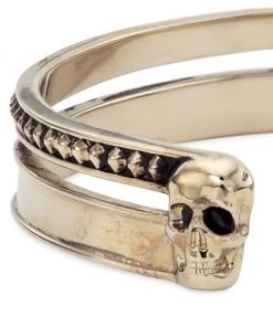 Alexander McQueen Twin Skull Goldtone & Crystal Pearl Bracelet Cuff -Alexander McQueen Elegant store unnamed file 2324