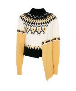 Alexander McQueen Intrasa-Knit Draped Sweater