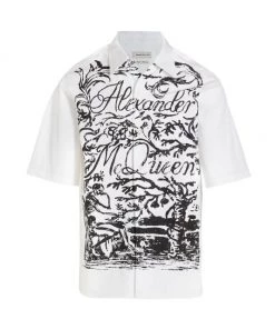 Alexander McQueen Script Logo Shirt For Men