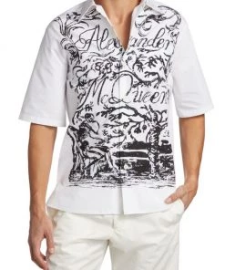 Alexander McQueen Script Logo Shirt For Men 9 Alexander McQueen Script Logo Shirt For Men -Alexander McQueen Elegant store unnamed file 2338