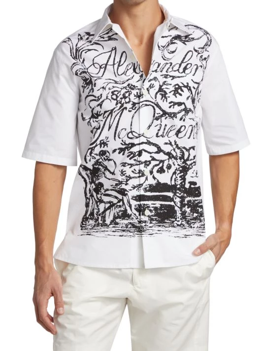 Alexander McQueen Script Logo Shirt For Men 3 Alexander McQueen Script Logo Shirt For Men - Image 3