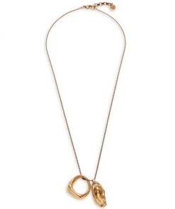 Alexander McQueen Goldtone Long Molten Metal Pendant Necklace