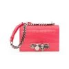 Alexander McQueen Jeweled Croc-Embossed Leather Satchel