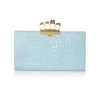 Alexander McQueen Four-Ring Croc-Embossed Leather Pouch
