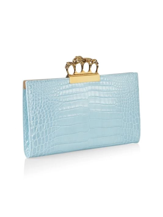 Alexander McQueen Four-Ring Croc-Embossed Leather Pouch 4 Alexander McQueen Four-Ring Croc-Embossed Leather Pouch - Image 4