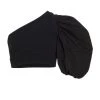 Alexander McQueen Cropped One-Shoulder Puff-Sleeve Top Black