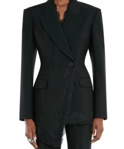 Alexander McQueen Lace-Trim One-Button Blazer 7 Alexander McQueen Lace-Trim One-Button Blazer -Alexander McQueen Elegant store unnamed file 2384
