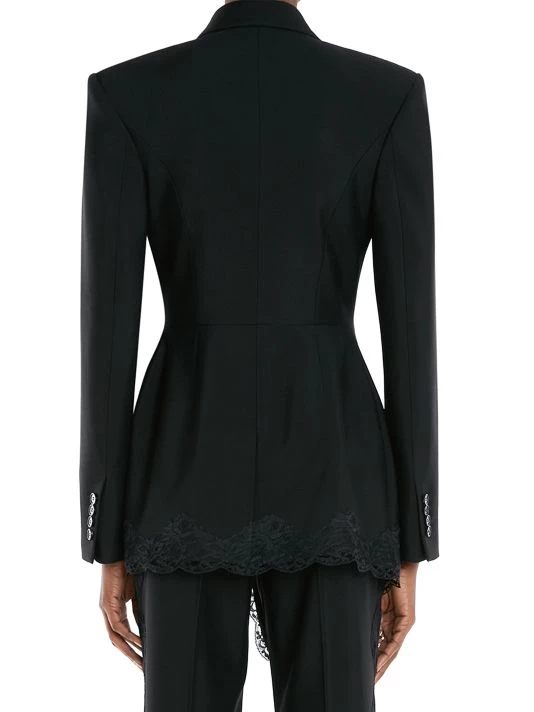 Alexander McQueen Lace-Trim One-Button Blazer 5 Alexander McQueen Lace-Trim One-Button Blazer - Image 5