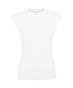Alexander McQueen Cap-Sleeve Cotton T-Shirt
