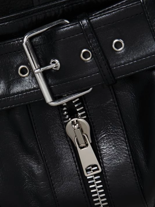 Alexander McQueen Belted Cowhide Leather Miniskirt 6 Alexander McQueen Belted Cowhide Leather Miniskirt - Image 6