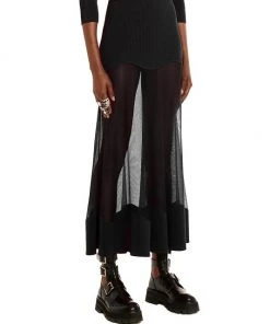 Alexander McQueen Sheer Insert Midi-Skirt -Alexander McQueen Elegant store unnamed file 2405