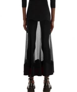 Alexander McQueen Sheer Insert Midi-Skirt -Alexander McQueen Elegant store unnamed file 2406