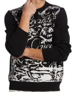 Alexander McQueen Script Logo Knit Sweater For Men 9 Alexander McQueen Script Logo Knit Sweater For Men -Alexander McQueen Elegant store unnamed file 2409