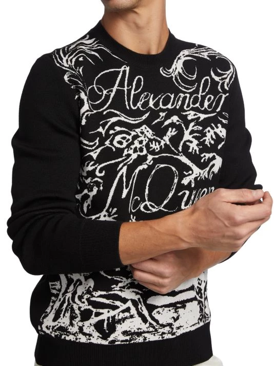 Alexander McQueen Script Logo Knit Sweater For Men 6 Alexander McQueen Script Logo Knit Sweater For Men - Image 6