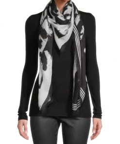 Alexander McQueen Allover Graffiti Wool Scarf