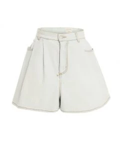 Alexander McQueen Wide-Leg Denim Shorts