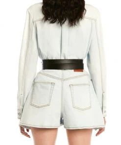 Alexander McQueen Wide-Leg Denim Shorts -Alexander McQueen Elegant store unnamed file 2432
