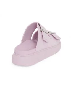 Alexander McQueen Rubber Double-Strap Slides Lilac Silver -Alexander McQueen Elegant store unnamed file 2435