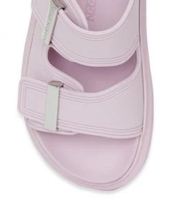 Alexander McQueen Rubber Double-Strap Slides Lilac Silver -Alexander McQueen Elegant store unnamed file 2436