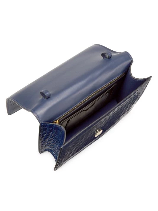 Alexander McQueen Four-Ring Croc-Embossed Leather Satchel Emerald 3 Alexander McQueen Four-Ring Croc-Embossed Leather Satchel Emerald - Image 3