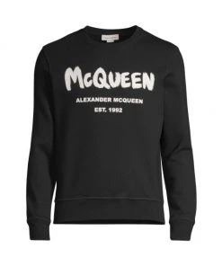 Alexander McQueen Graffiti Logo Crewneck Sweatshirt For Men