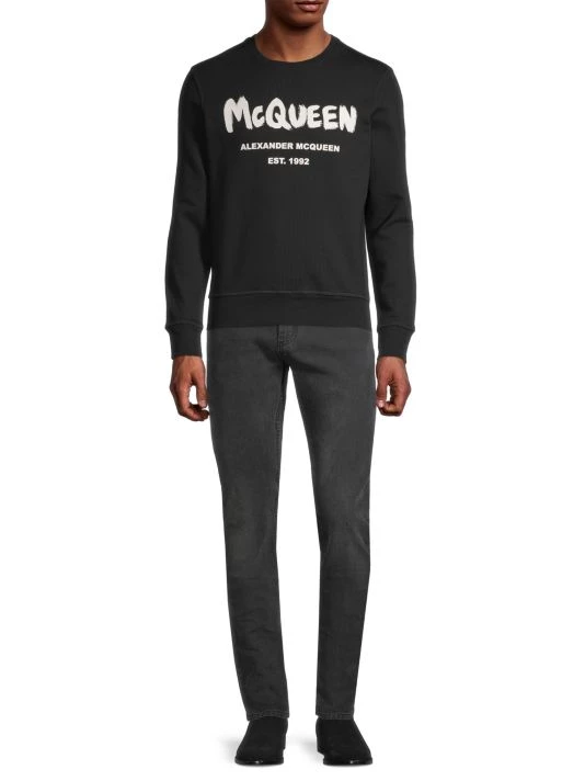 Alexander McQueen Graffiti Logo Crewneck Sweatshirt For Men 2 Alexander McQueen Graffiti Logo Crewneck Sweatshirt For Men - Image 2