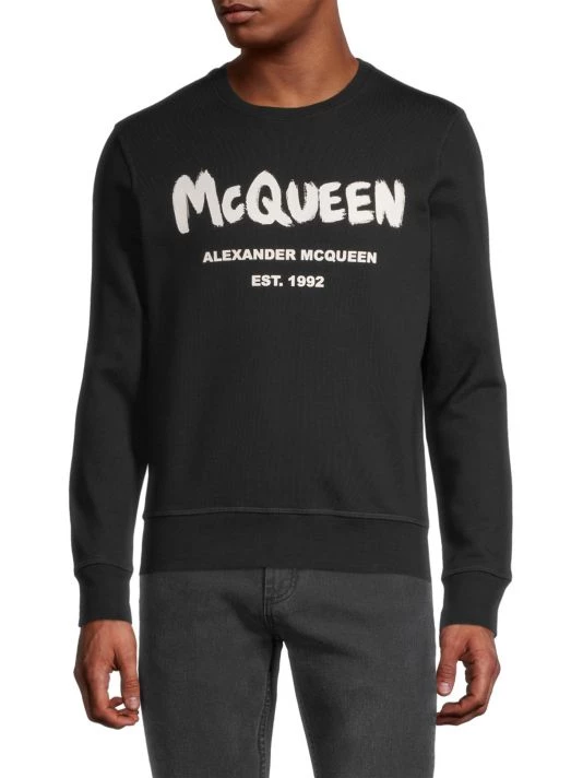 Alexander McQueen Graffiti Logo Crewneck Sweatshirt For Men 3 Alexander McQueen Graffiti Logo Crewneck Sweatshirt For Men - Image 3