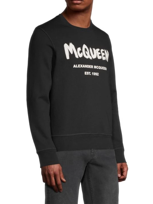 Alexander McQueen Graffiti Logo Crewneck Sweatshirt For Men 4 Alexander McQueen Graffiti Logo Crewneck Sweatshirt For Men - Image 4