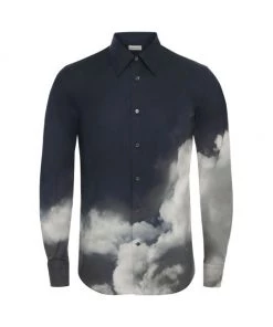 Alexander McQueen Storm Printed Long-Sleeve Shirt For Men -Alexander McQueen Elegant store unnamed file 2489