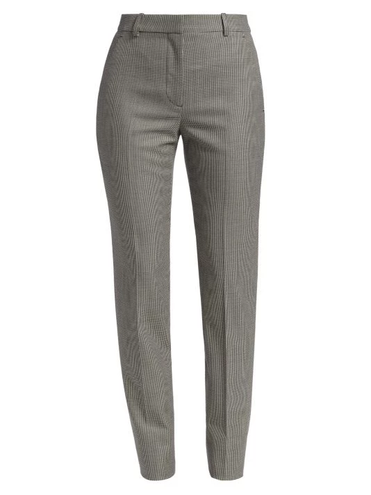 Alexander McQueen Long Houndstooth Cigarette Trousers 1 Alexander McQueen Long Houndstooth Cigarette Trousers