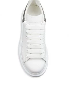 Alexander McQueen Women's Metallic Oversized Sneakers White Rose Gold -Alexander McQueen Elegant store unnamed file 25