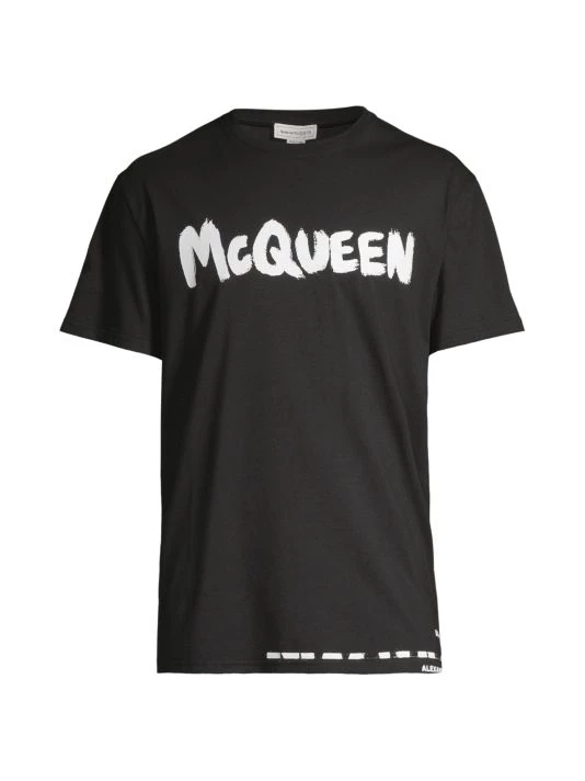 Alexander McQueen Graffiti Logo Cotton T-Shirt For Men Natural 6 Alexander McQueen Graffiti Logo Cotton T-Shirt For Men Natural - Image 6