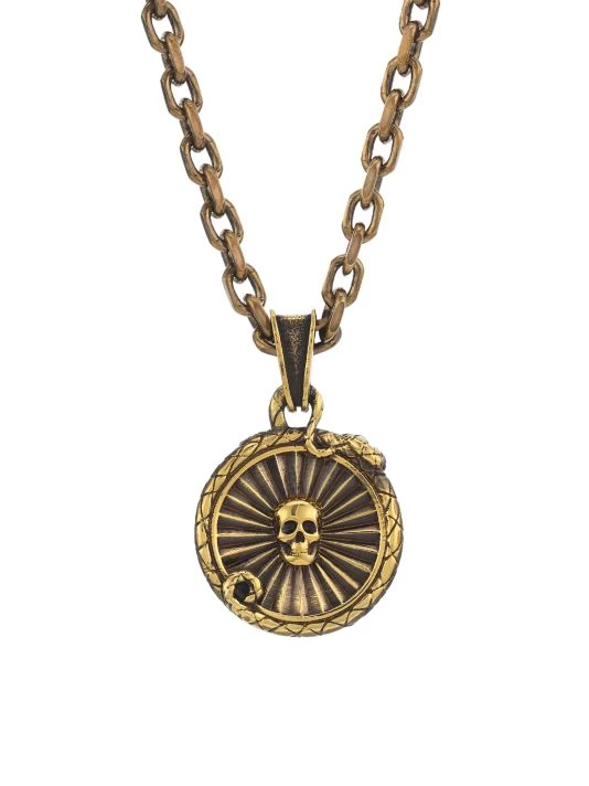 Alexander McQueen Snake Medallion Coin Necklace For Men 1 Alexander McQueen Snake Medallion Coin Necklace For Men