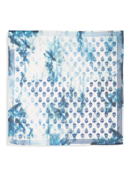 Alexander McQueen Denim Biker Skull Print Scarf For Men Ivory Sky 3 Alexander McQueen Denim Biker Skull Print Scarf For Men Ivory Sky - Image 3