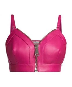 Alexander McQueen Zip Lamb Leather Crop Top Black -Alexander McQueen Elegant store unnamed file 2533