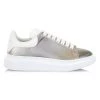 Alexander McQueen Metallic Leather Low-Top Sneakers For Men