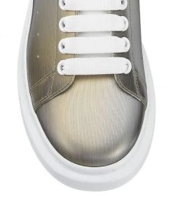 Alexander McQueen Metallic Leather Low-Top Sneakers For Men -Alexander McQueen Elegant store unnamed file 2555
