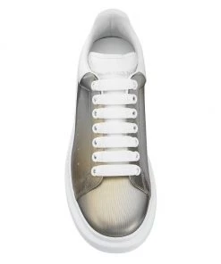 Alexander McQueen Metallic Leather Low-Top Sneakers For Men -Alexander McQueen Elegant store unnamed file 2556