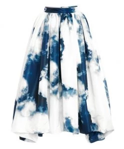 Alexander McQueen Parachute Sky Print Midi-Skirt