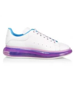 Alexander McQueen Men's Transparent Sole Colorblock Platform Leather Sneakers For Men White -Alexander McQueen Elegant store unnamed file 2577